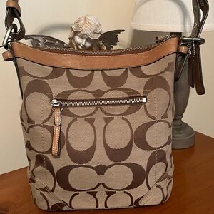 Coach Brown Signature , Convertible Strap Duffel / Crossbody bag